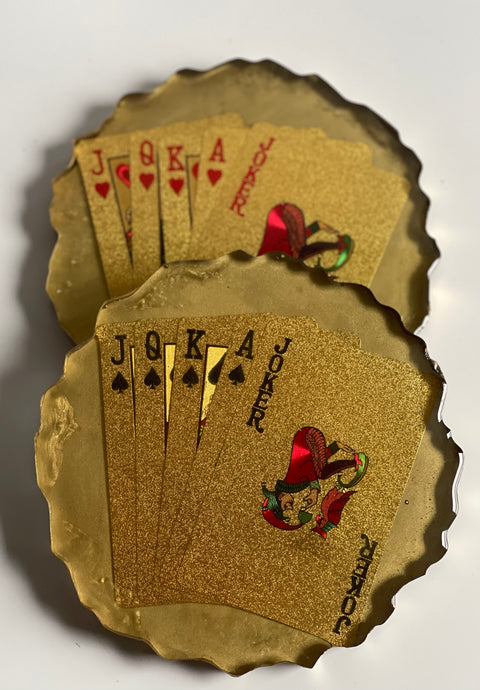 Play Your Cards Right Coaster Set-Gold DesignZ by CT