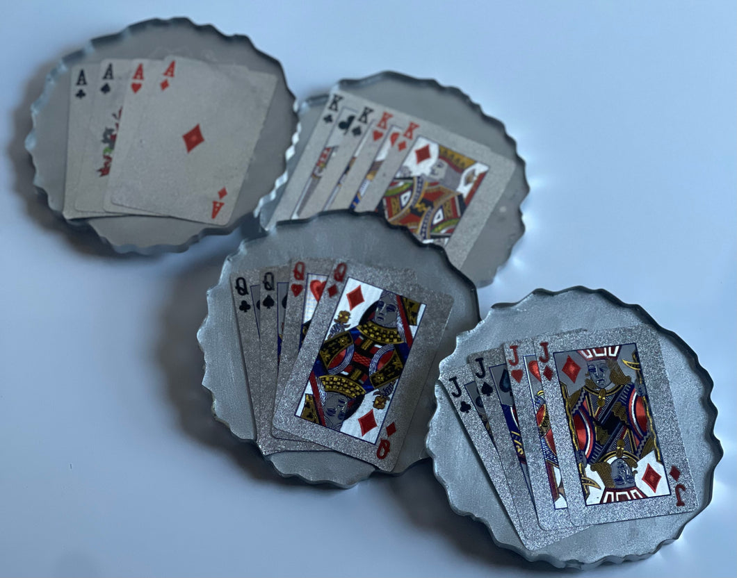 Play Your Cards Right Coaster Set-Silver DesignZ by CT
