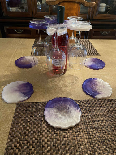 Custom Order Wine Holder Bundle & 5 Large Coasters DesignZ by CT