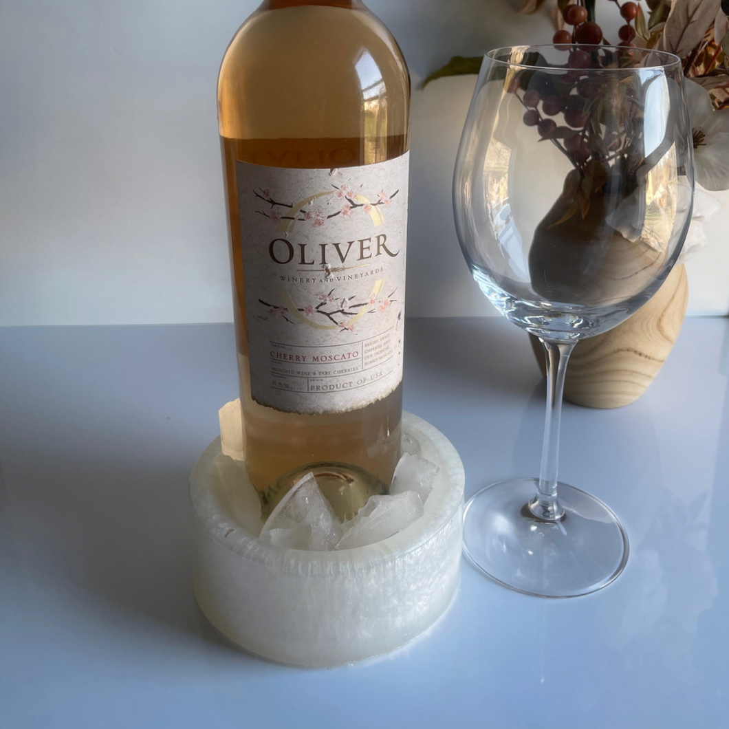Wine Bottle Holder-Pearl White & Gold DesignZ by CT